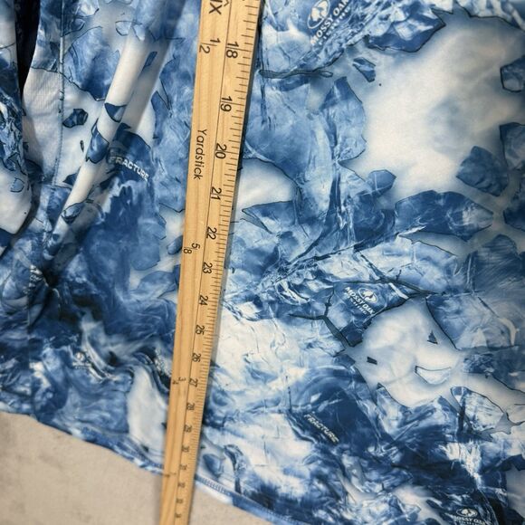 Huk Fishing Shirt 3XL Performance Fishing Camo Sleeves Mossy Oak Fracture Blue - Picture 7 of 10